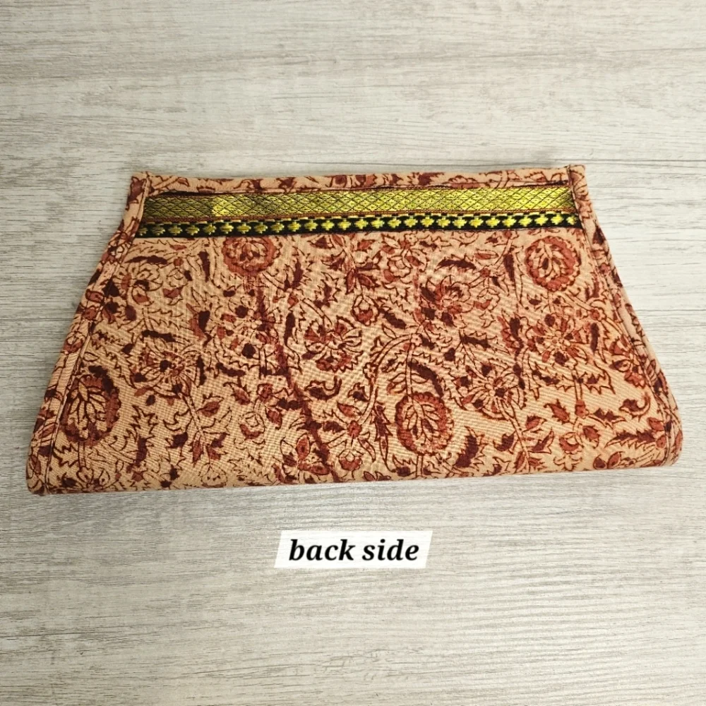 ❤️ Indian Handmade Floral Clutch Boho Ethnic Print Foldover Wallet Bag Classy